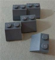 Lego Parts & Pieces 3039 - 4211054 2x2 Sloped Brick Dark Stone Grey x5 **