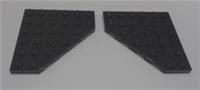 LEGO Parts 6106 - 4106977 Plates 6x6 without Corner Black x2