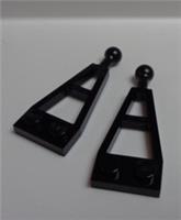 Lego Parts & Pieces 2508 4274405 Plate with ball (size 1x2x4) Black x2