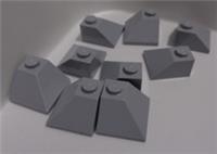 Lego 3045 4216250 Brick 2x2 Roof Corner Slope Medium Stone Grey x9