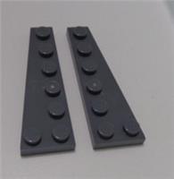 LEGO 78443 78444 Wedge, Plate 6 x 2 Left/Right Dark Stone Grey x1 Pair