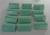 Lego 3037 - 6351392 Sloped 2 x 4 Bricks x12 Sand Green Parts & Pieces**