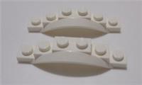 Lego Parts 62361 Plate Wheel Arch 6x1&1/2x1, Mudguard White x2