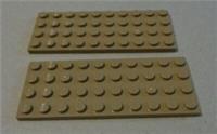 LEGO Part 3030 - 6001001 Plate 4x10 Sand Yellow x2 Parts & Pieces **