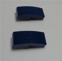 LEGO Parts 11477 - 6094143 Curved 1X2 PLATE W/BOW Earth Blue x2