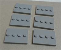 Lego 17836 - 6079461 Plate 3X4 With 4 Knobs Medium Stone Grey x6
