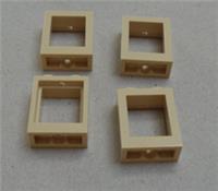 LEGO 60592 6387150 1x2x2 Window Frame Tan x4