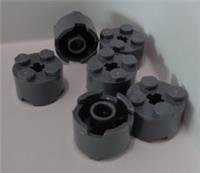 LEGO 4249139 6143 Round Brick 2x2 Cylinder Axle Hole Dark Stone Grey x6
