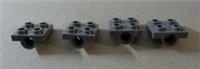 LEGO Parts 10247 - 6047417 Modified 2x2 With Pin Hole Dark Stone Grey x4