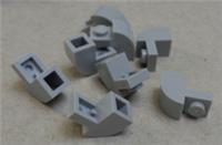 Lego 6091 - 6285778 Brick Modified 1x2x1 1/3 Curved Top Medium Stone Grey x8