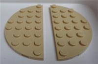 Lego Parts 22888 Plate Half Circle Round 4x8 Tan x2