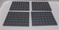 LEGO Parts & Pieces 3036 4210794 Baseplate 8x6 Dark Stone Grey x4