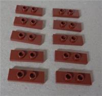 LEGO Parts 34103 - 6251470 1x3 Tile With 2 Studs Reddish Brown x10