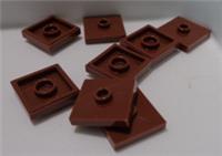 LEGO Pieces & Parts 4565394 23893 Tile Plate With Centre Stud Reddish Brown x8