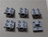 LEGO Parts 2444 6045988 Plate, Modified 2 x 2 with Pin Hole Medium Stone Grey x6