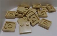 LEGO Pieces & Parts 33909 6221467 Tile 2x2 With Studs Tan x18