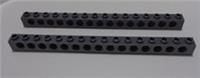 LEGO TECHNIC 3703 4256828 Brick/Beam 1x16 with Holes Dark Stone Grey x2