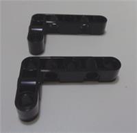 LEGO TECHNIC 2477 6408182 Liftarm Modified Holes Bent L-Shape 3x5 Black x2