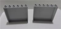 LEGO Parts 35286 59349 4527174 WALL PANEL BRICKS 1x6x5 Medium Stone Grey x2