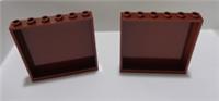 LEGO Parts 35286 59349 6318733 WALL PANEL BRICKS 1x6x5 Reddish Brown x2