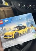 Lego City Yellow Taxi Toy- Model Car with Minifigures
