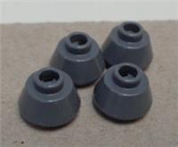 LEGO Parts 33492 6340333 Parts Cone 1 1/2x1 1/2x2/3 Truncated Dark Stone Grey x4