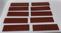 LEGO Pieces & Parts 3034 4211211 2x8 Plates Reddish Brown x10