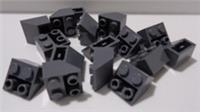 LEGO Parts & Pieces 3660 - 4211000 Brick Slope Inverted 2x2 Dark Stone Grey x16