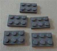 LEGO 4211043 - 3021 2x3 Plate Dark Stone Grey x5 Parts & Pieces*
