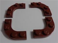 Lego 68568 6361038 Plate 3x3 with 1/4 Circle with Cut Out Reddish Brown x4