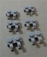LEGO 60470 - 6337268 Plate 1x2 W/Vertical Holder Medium Stone Grey x6**