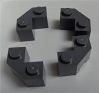 LEGO 87620 4624186 Brick 2x2 with angle 45 degrees Dark Stone Grey x4