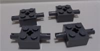 LEGO - 30000 4211024 2 X 2 with Pins & Axle Holes Dark Stone Grey x4