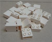LEGO Parts 22885 Modified 1x2x1 2/3 Studs on 1 Side White x24