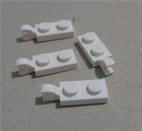 LEGO Parts 63868 - 6361170 Plate 2x1 W/ Vertical Holder White x4