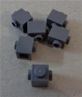 Lego Parts 47905 4213574 Brick 1x1 with Studs 2 Sides Dark Stone Grey x6