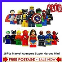16 Pcs Super Hero Marvel Avengers Comic Mini Figures Dc Minifigure Set Fit Hero