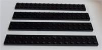 LEGO Parts & Pieces 4282 428226 Plate 2X16 Black x4