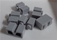 LEGO Parts & Pieces 4216 4617170 Brick 1x2 With Groove Medium Stone Grey x6