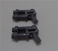 Lego 95199 4623236 Minifigure, Weapon Gun, Two Barrel Pistol Dark Stone Grey x2