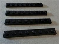LEGO 3460 - 346026 1x8 Plates Black x4 **
