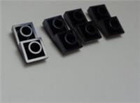 LEGO Parts & Pieces 24201 - 6147050 Slope Curved 2x1 Inverted Black x4