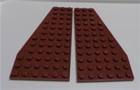 LEGO 30356 30355 Wing Left & Right Plate 6x12 Reddish Brown x1 Pair