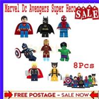 8 Pcs Super Hero Marvel Avengers Comic Mini Figures Dc Minifigure Set Fit Hero