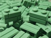 65 x LEGO 98283 Sand Green 1 x 2 with Masonry Profile Bricks
