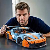 Technical Orange Building Blocks Set Car