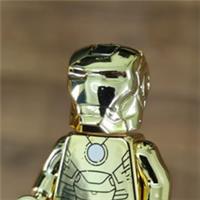 Custom LEGO Chrome Gold Iron Man Minifigure Marvel Superhero Figure