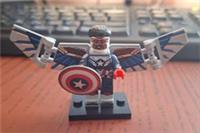 Custom LEGO Captain America Falcon Minifigure Sam Wilson Wings Shield Marvel