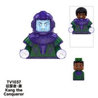 Custom LEGO Kang the Conqueror Minifigure Marvel Villain Helmet 2 Heads