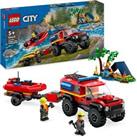 Lego City 60412 4x4 Fire Truck with Rescue Boat - Fast Dispatch